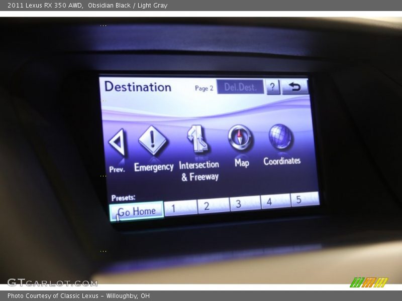 Obsidian Black / Light Gray 2011 Lexus RX 350 AWD
