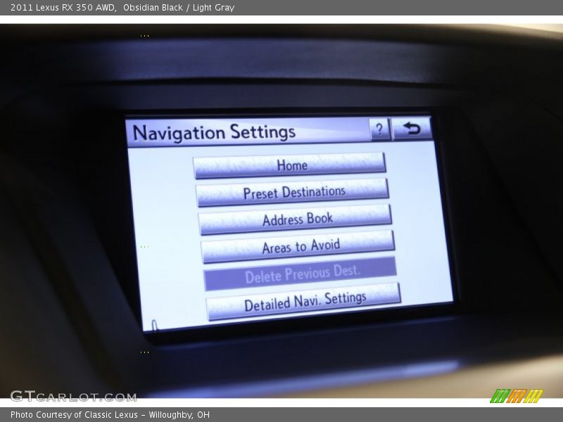 Obsidian Black / Light Gray 2011 Lexus RX 350 AWD