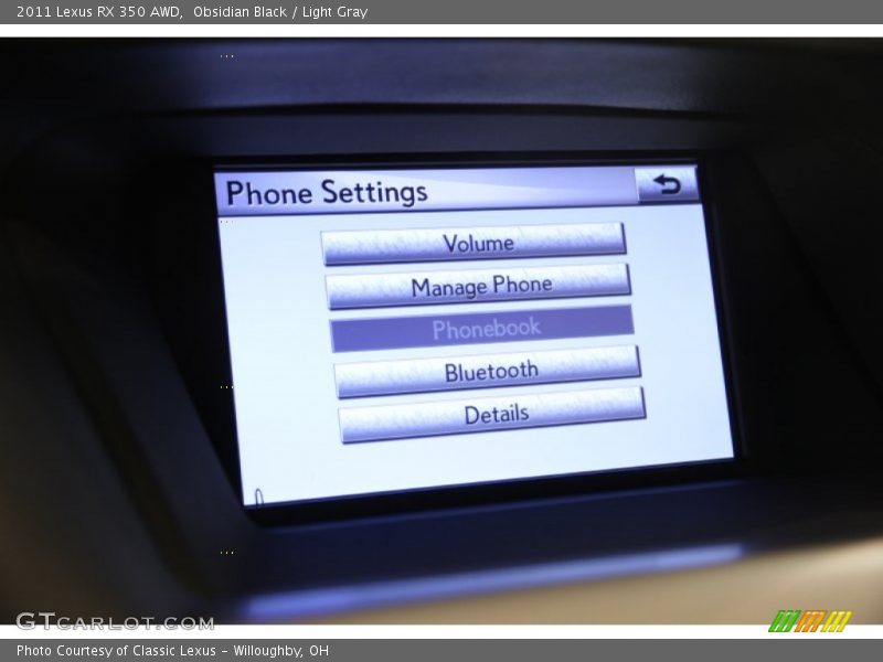 Obsidian Black / Light Gray 2011 Lexus RX 350 AWD