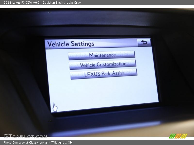 Obsidian Black / Light Gray 2011 Lexus RX 350 AWD