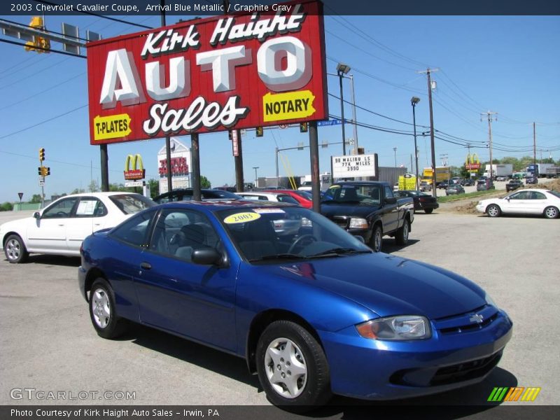 Arrival Blue Metallic / Graphite Gray 2003 Chevrolet Cavalier Coupe