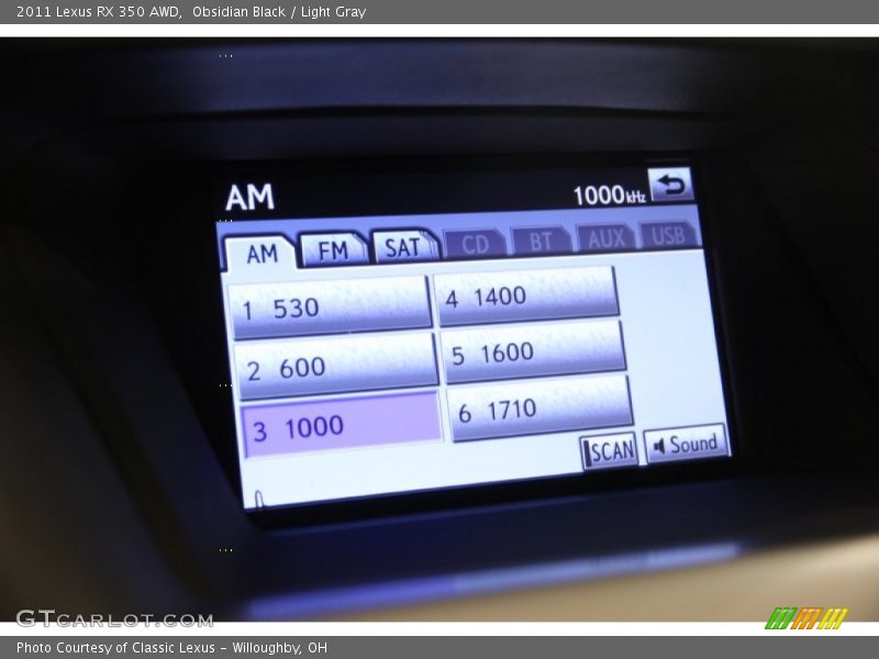 Obsidian Black / Light Gray 2011 Lexus RX 350 AWD