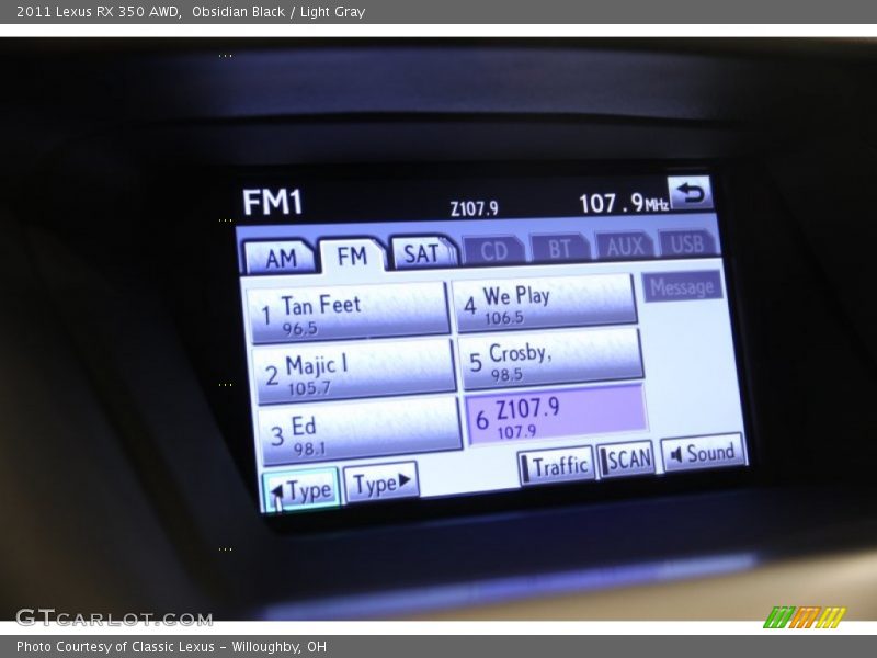 Obsidian Black / Light Gray 2011 Lexus RX 350 AWD