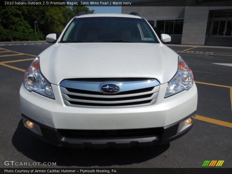 Satin White Pearl / Warm Ivory 2010 Subaru Outback 2.5i Premium Wagon