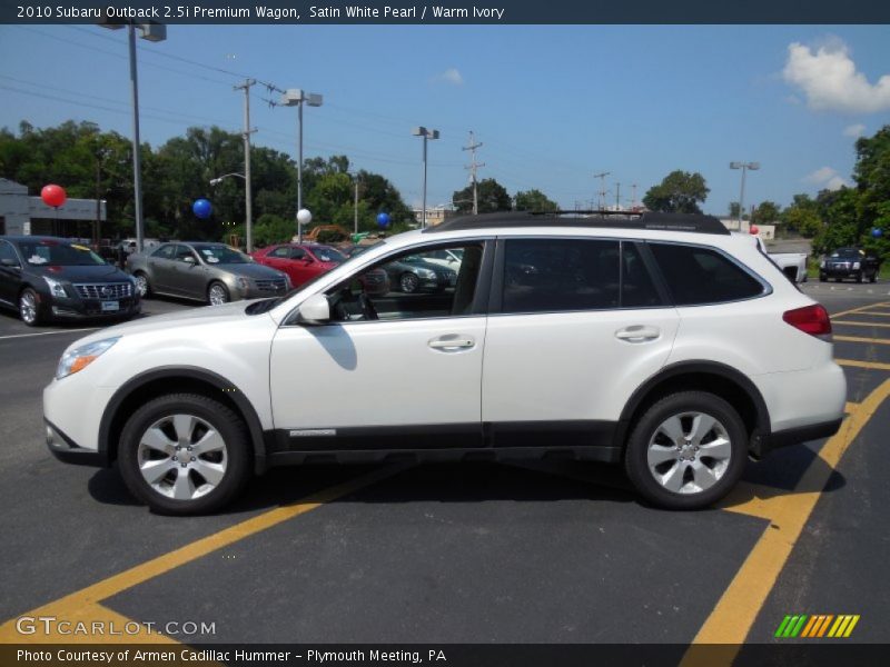 Satin White Pearl / Warm Ivory 2010 Subaru Outback 2.5i Premium Wagon