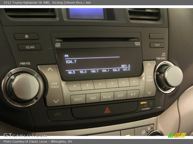 Sizzling Crimson Mica / Ash 2012 Toyota Highlander SE 4WD