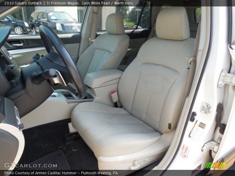 Satin White Pearl / Warm Ivory 2010 Subaru Outback 2.5i Premium Wagon