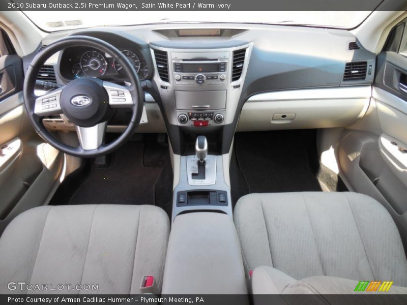 Satin White Pearl / Warm Ivory 2010 Subaru Outback 2.5i Premium Wagon