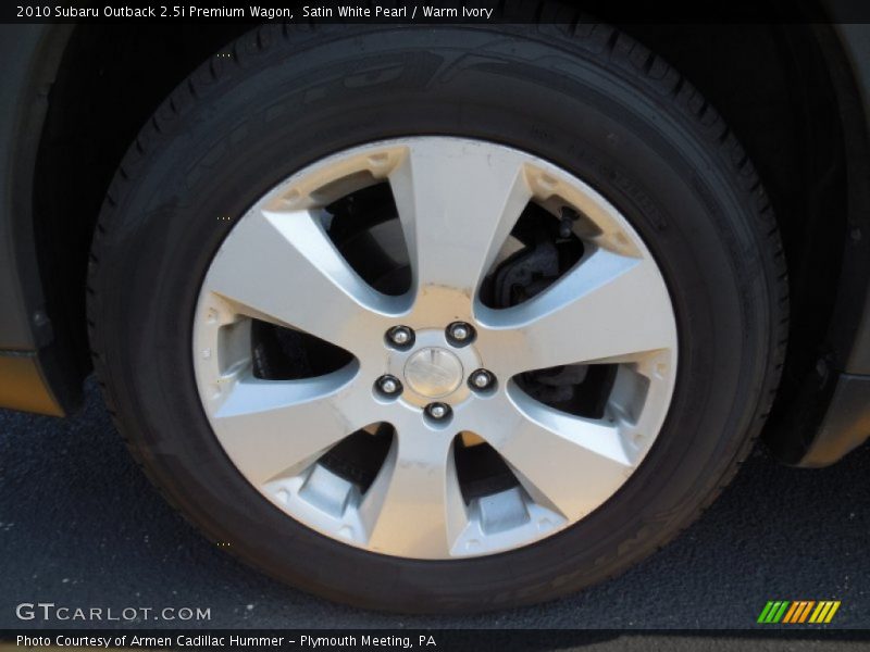 Satin White Pearl / Warm Ivory 2010 Subaru Outback 2.5i Premium Wagon