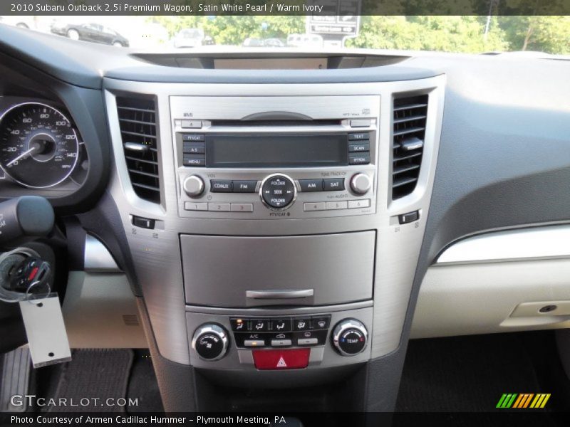 Satin White Pearl / Warm Ivory 2010 Subaru Outback 2.5i Premium Wagon