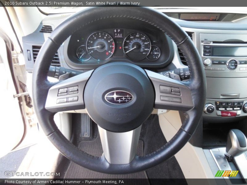 Satin White Pearl / Warm Ivory 2010 Subaru Outback 2.5i Premium Wagon