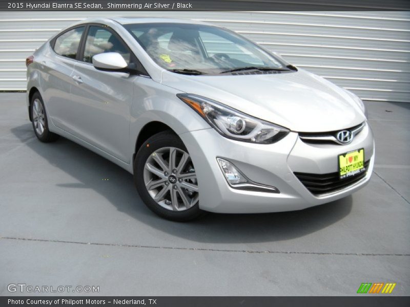 Shimmering Air Silver / Black 2015 Hyundai Elantra SE Sedan