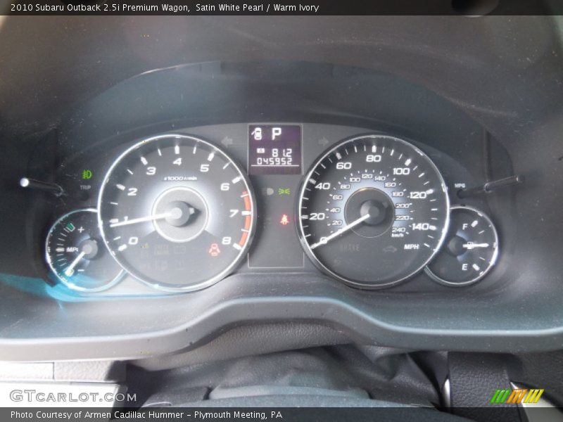 Satin White Pearl / Warm Ivory 2010 Subaru Outback 2.5i Premium Wagon
