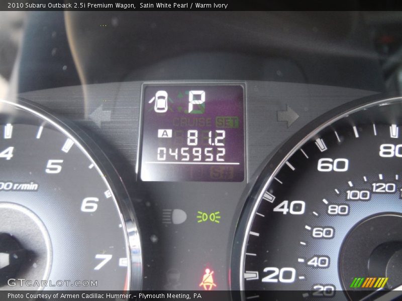 Satin White Pearl / Warm Ivory 2010 Subaru Outback 2.5i Premium Wagon