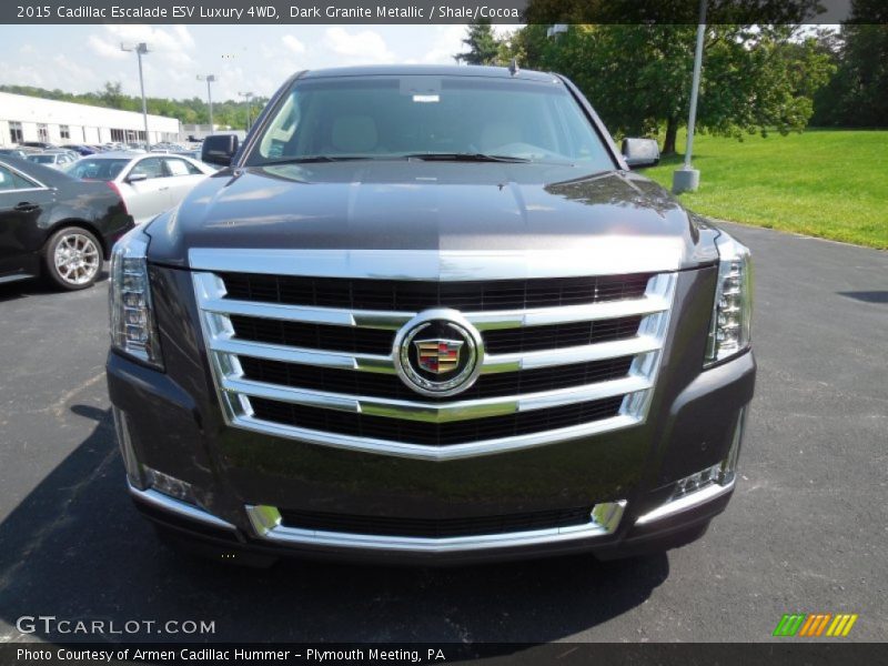 Dark Granite Metallic / Shale/Cocoa 2015 Cadillac Escalade ESV Luxury 4WD