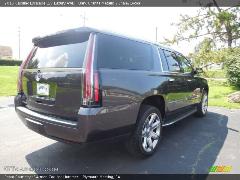 Dark Granite Metallic / Shale/Cocoa 2015 Cadillac Escalade ESV Luxury 4WD