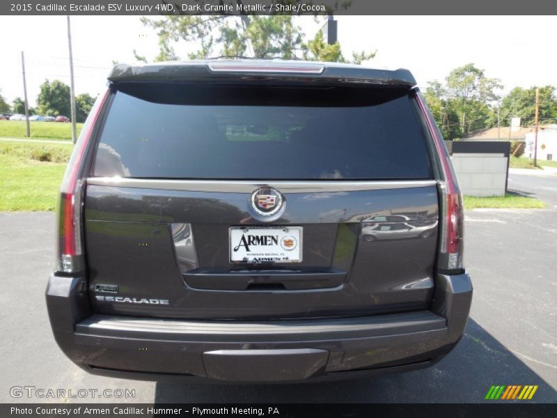 Dark Granite Metallic / Shale/Cocoa 2015 Cadillac Escalade ESV Luxury 4WD