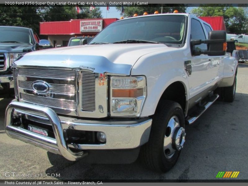Oxford White / Camel 2010 Ford F350 Super Duty Lariat Crew Cab 4x4 Dually