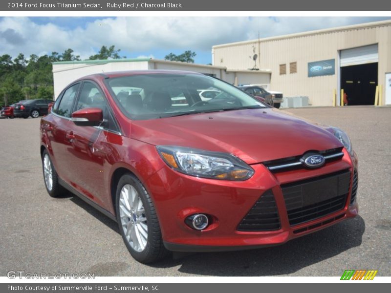 Ruby Red / Charcoal Black 2014 Ford Focus Titanium Sedan