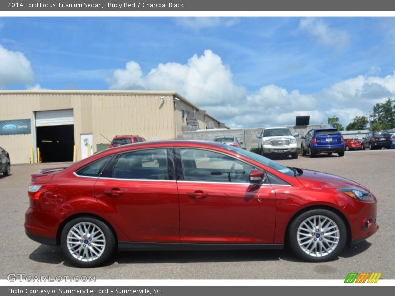 Ruby Red / Charcoal Black 2014 Ford Focus Titanium Sedan