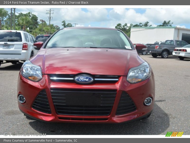 Ruby Red / Charcoal Black 2014 Ford Focus Titanium Sedan