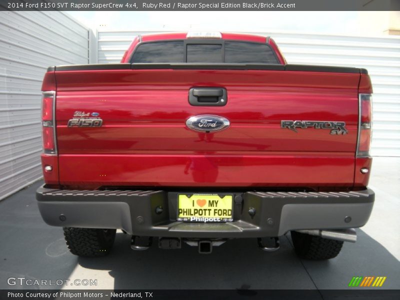 Ruby Red / Raptor Special Edition Black/Brick Accent 2014 Ford F150 SVT Raptor SuperCrew 4x4