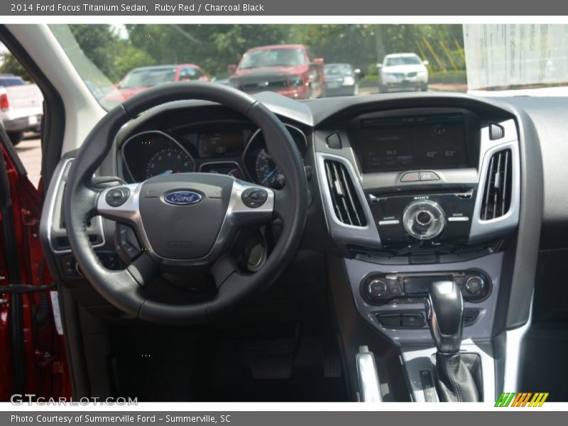 Ruby Red / Charcoal Black 2014 Ford Focus Titanium Sedan
