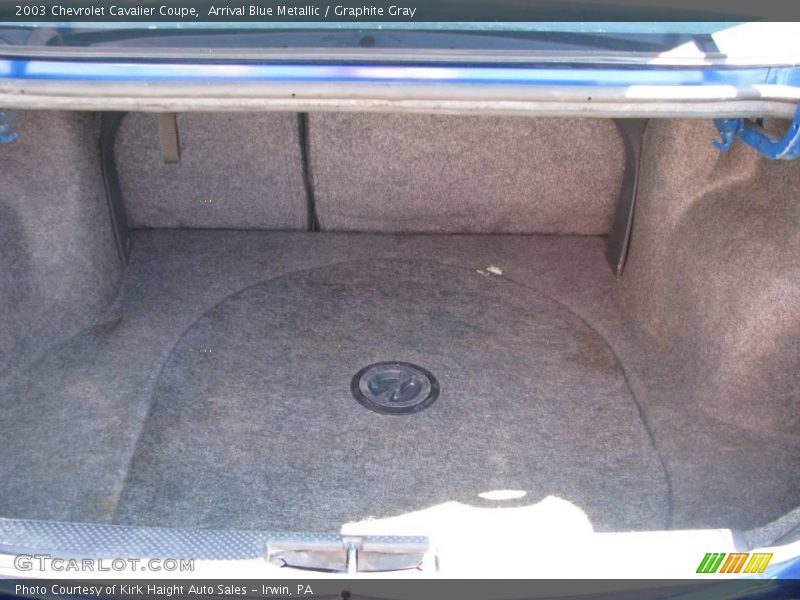 Arrival Blue Metallic / Graphite Gray 2003 Chevrolet Cavalier Coupe