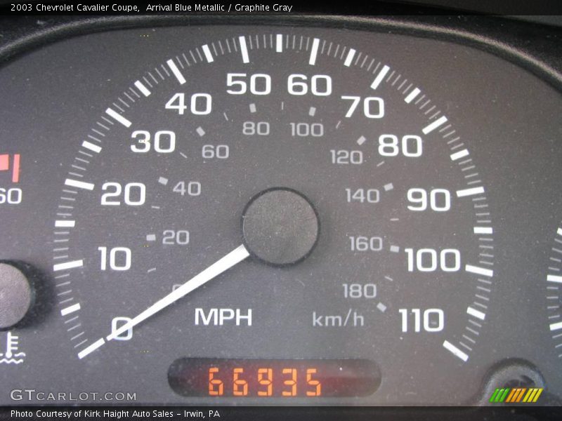 Arrival Blue Metallic / Graphite Gray 2003 Chevrolet Cavalier Coupe