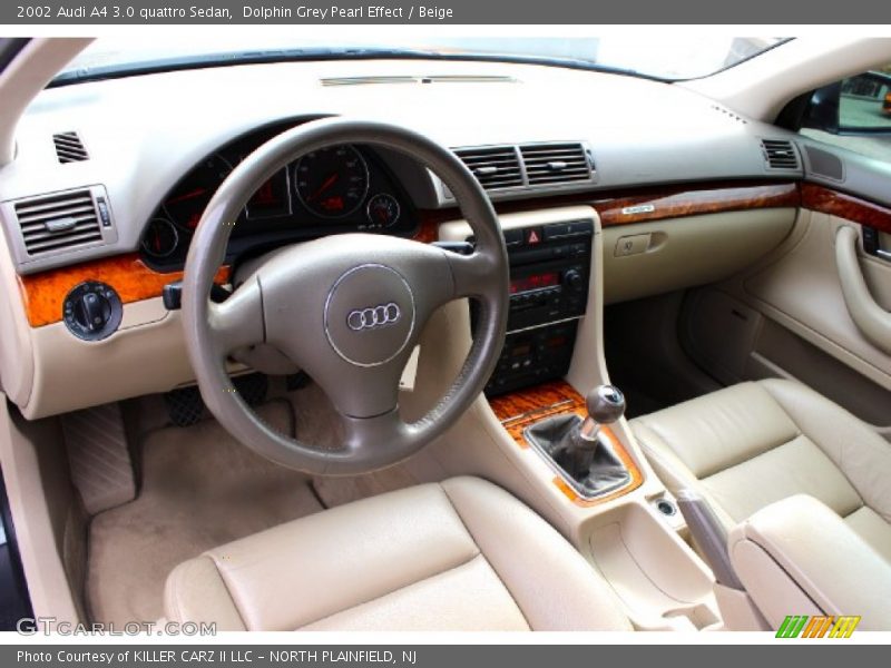 Dolphin Grey Pearl Effect / Beige 2002 Audi A4 3.0 quattro Sedan