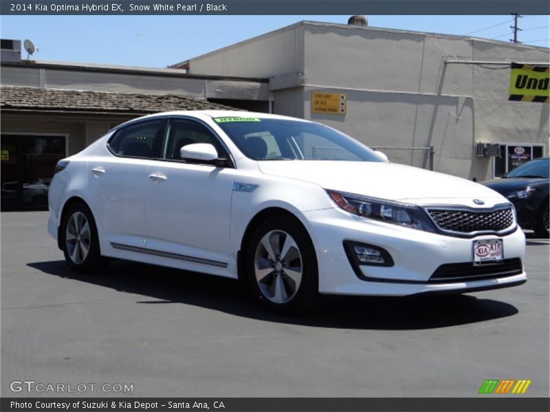 Snow White Pearl / Black 2014 Kia Optima Hybrid EX