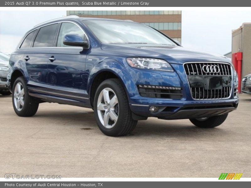 Scuba Blue Metallic / Limestone Gray 2015 Audi Q7 3.0 Premium Plus quattro