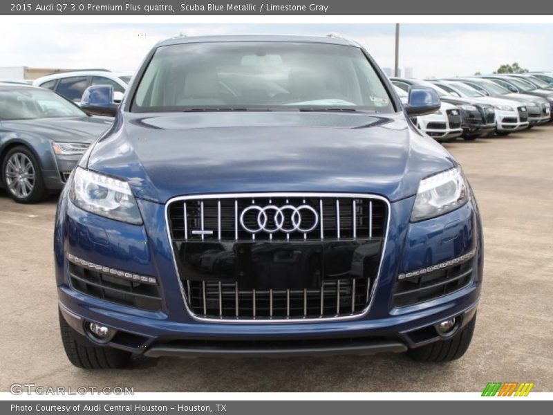 Scuba Blue Metallic / Limestone Gray 2015 Audi Q7 3.0 Premium Plus quattro