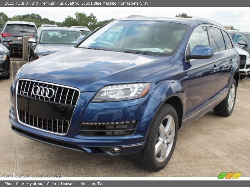 Scuba Blue Metallic / Limestone Gray 2015 Audi Q7 3.0 Premium Plus quattro