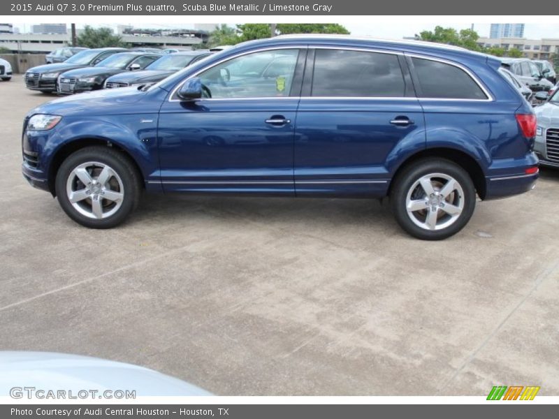 Scuba Blue Metallic / Limestone Gray 2015 Audi Q7 3.0 Premium Plus quattro