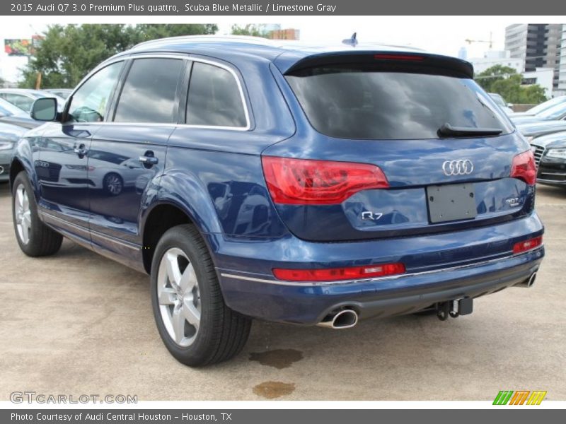 Scuba Blue Metallic / Limestone Gray 2015 Audi Q7 3.0 Premium Plus quattro