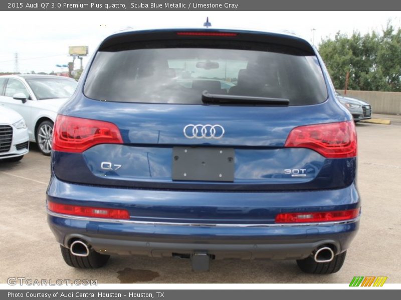 Scuba Blue Metallic / Limestone Gray 2015 Audi Q7 3.0 Premium Plus quattro