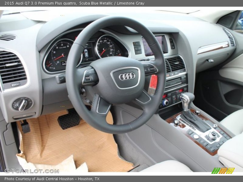 Scuba Blue Metallic / Limestone Gray 2015 Audi Q7 3.0 Premium Plus quattro