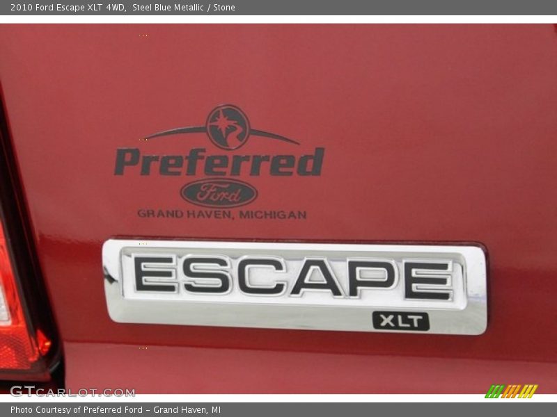 Steel Blue Metallic / Stone 2010 Ford Escape XLT 4WD