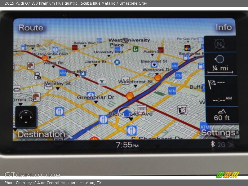 Scuba Blue Metallic / Limestone Gray 2015 Audi Q7 3.0 Premium Plus quattro