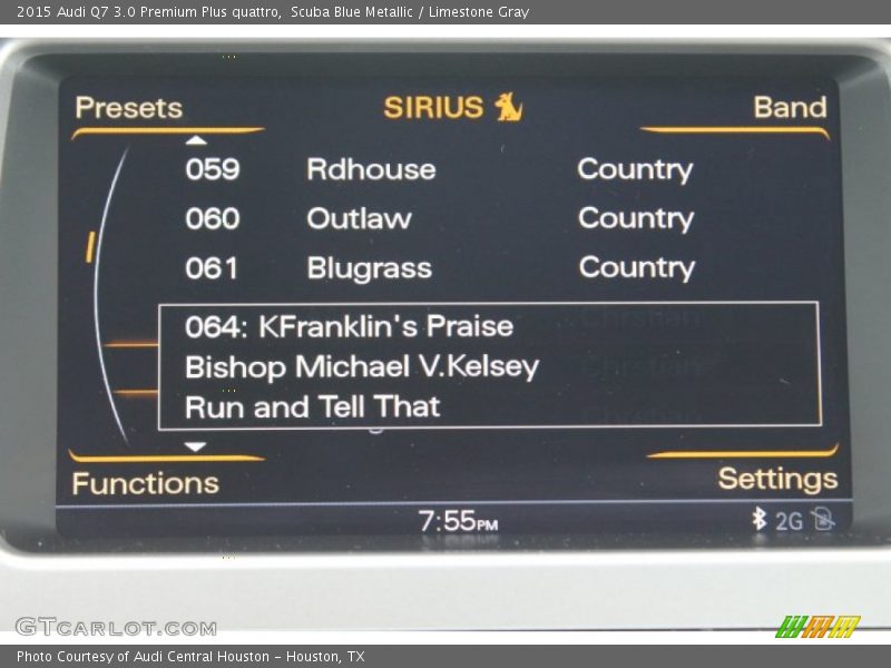 Scuba Blue Metallic / Limestone Gray 2015 Audi Q7 3.0 Premium Plus quattro