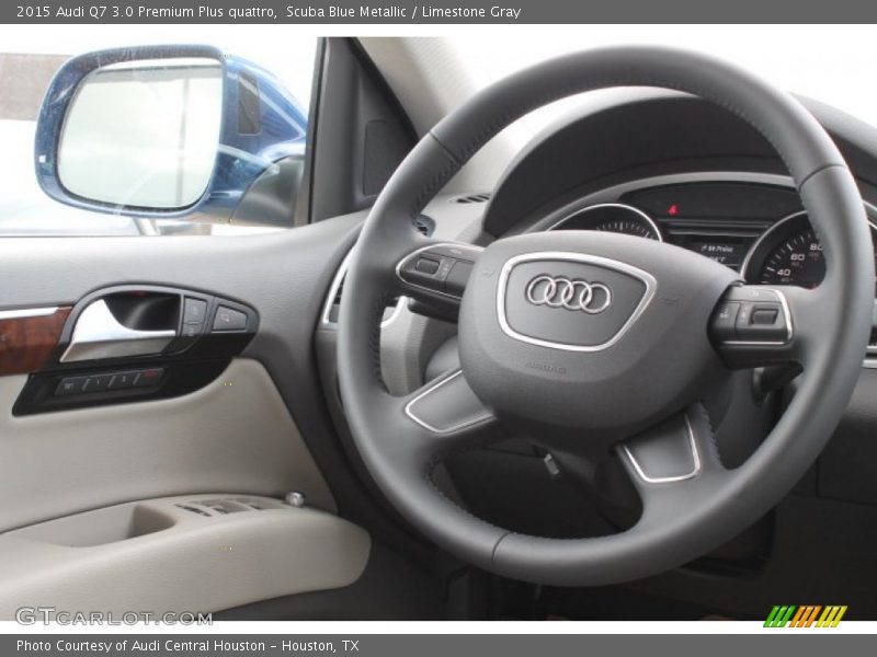 Scuba Blue Metallic / Limestone Gray 2015 Audi Q7 3.0 Premium Plus quattro