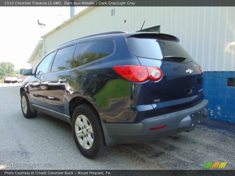 Dark Blue Metallic / Dark Gray/Light Gray 2010 Chevrolet Traverse LS AWD