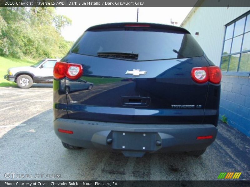 Dark Blue Metallic / Dark Gray/Light Gray 2010 Chevrolet Traverse LS AWD
