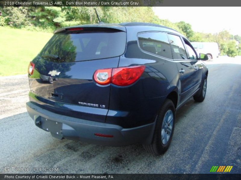 Dark Blue Metallic / Dark Gray/Light Gray 2010 Chevrolet Traverse LS AWD