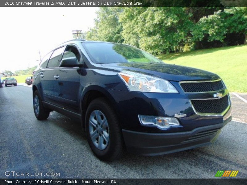 Dark Blue Metallic / Dark Gray/Light Gray 2010 Chevrolet Traverse LS AWD