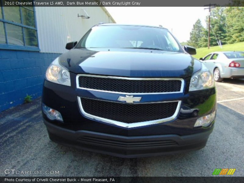 Dark Blue Metallic / Dark Gray/Light Gray 2010 Chevrolet Traverse LS AWD