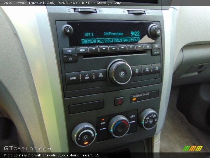 Dark Blue Metallic / Dark Gray/Light Gray 2010 Chevrolet Traverse LS AWD