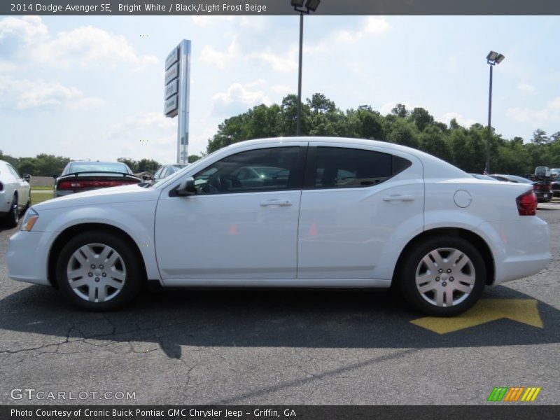 Bright White / Black/Light Frost Beige 2014 Dodge Avenger SE