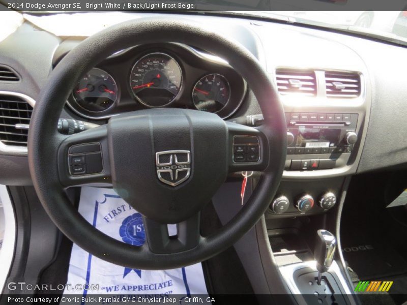 Bright White / Black/Light Frost Beige 2014 Dodge Avenger SE